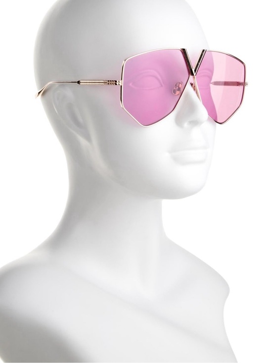 Valentino Accessories - Valentino Pink Lens Sunglasses with Gold V-Bridge